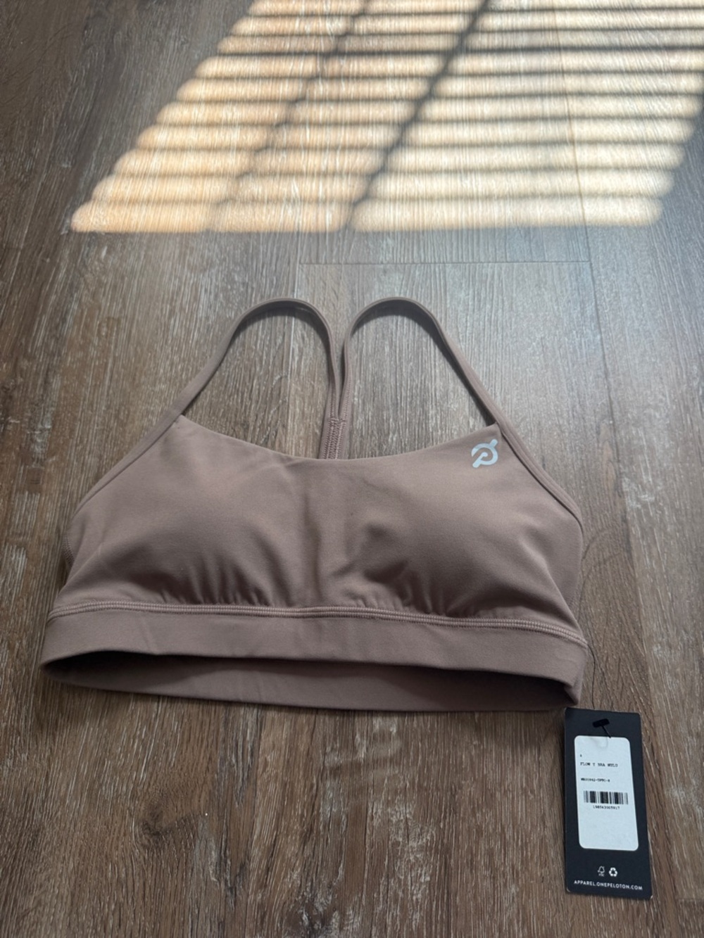 Peloton Mauve-Brown Thin-Strap Sports Bra